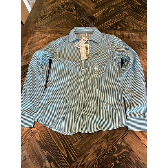 Cinch Other - NWT Cinch Tencel Button Shirt Teal Green/white Men Medium Western Country Aztec